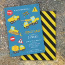 Search for blue truck birthday invitations Construction vehicle