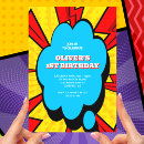Search for book birthday invitations Comic book party