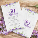 Search for fancy 50th birthday invitations Purple