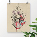 Search for anatomical heart art Vintage