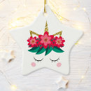 Search for unicorns christmas tree decorations Unicorn face
