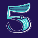 Search for number five stickers Modern