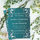 Search for teal and silver wedding invitations Ornate