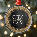 Search for monogrammed round christmas tree decorations For her