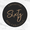 Search for elegant black gold birthday party stickers 60th