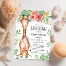 Search for giraffe baby girl shower invitations Floral