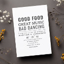 Search for funny dance invitations Black and white