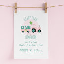 Search for pink tractor birthday invitations Cute
