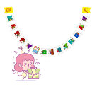 Search for green and purple bunting flags Happy birthday