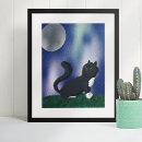 Search for starry night cat posters Moon