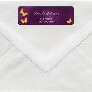 Search for purple and gold return address labels Butterfly