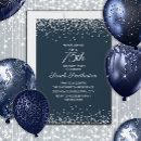 Search for navy blue silver birthday invitations Chic