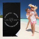 Search for just married beach towels Black and white
