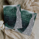 Search for green silver 60th birthday invitations Sixty