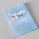 Search for aeroplane baby shower invitations Watercolor