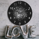 Search for white glitter clocks Black and white
