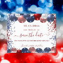 Search for patriotic save the dates Red white and blue