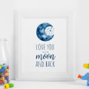 Search for moon and back nursery decor Cute
