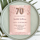 Search for rose gold 70th birthday invitations Pink