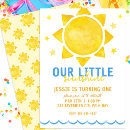 Search for our little sunshine birthday invitations Watercolor