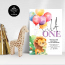 Search for lion 1st birthday invitations Jungle