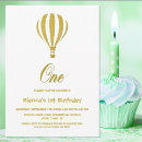Search for hot air balloon 1st birthday invitations Modern