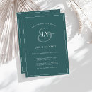 Search for emerald green wedding invitations Initials