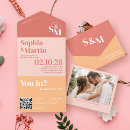 Search for blush and coral wedding invitations Couple
