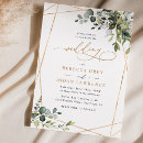 Search for dusty blue and gold wedding invitations Eucalyptus leaves