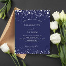 Search for silver stars wedding invitations Navy blue
