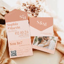 Search for peach wedding invitations Modern simple