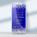 Search for royal blue 50th birthday invitations Silver glitter