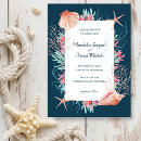 Search for coral reef wedding invitations Watercolor