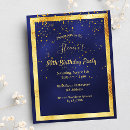 Search for gold 80th birthday invitations Blue