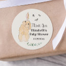 Search for cute bunny baby shower stickers Thank you