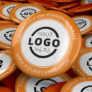 Search for bulk badges Company logo promo slogan