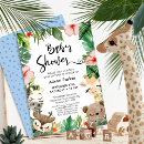 Search for tropical palm leaves baby shower invitations Jungle