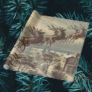 Search for vintage reindeer wrapping paper Santa claus