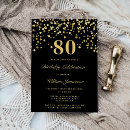 Search for elegant 80th birthday invitations Black and gold