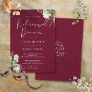 Search for burgundy rehearsal dinner invitations Modern