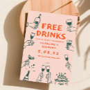 Search for free drinks save the dates Retro