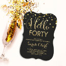 Search for over the hill 40th birthday invitations Black