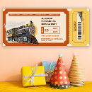 Search for train ticket birthday invitations Vintage