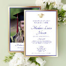 Search for navy graduation invitations Navy blue and gold