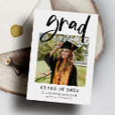 Search for high school grad invitations Black and white