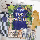 Search for zoo 2nd birthday invitations Watercolor