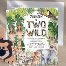 Search for two wild boy birthday invitations Tropical