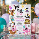 Search for dive into five birthday invitations Under the sea party
