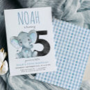 Search for blue elephant birthday invitations Safari animals