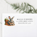 Search for pet rabbit return address labels Watercolor